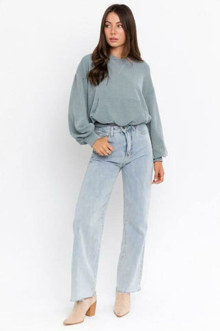 Basic Mode Dusty Blue Hoodie -  BohoPink