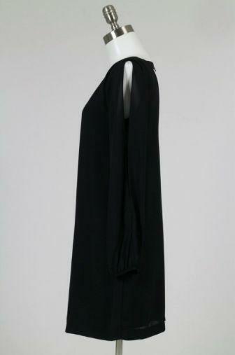 Cute Black Long Sleeve Shift Dress