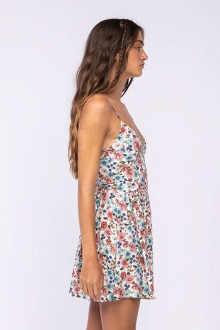 White floral summer mini dress for women
