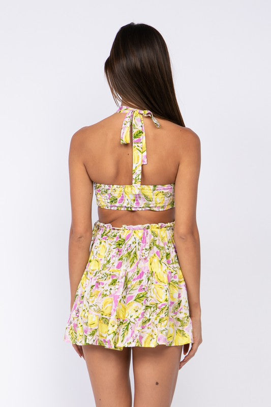 Lemon Print Beach Dress