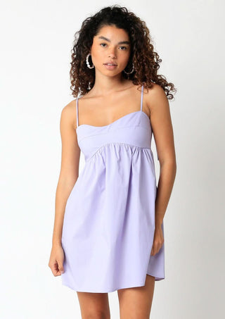 Vali Lilac Babydoll Cami Mini Dress - Front View