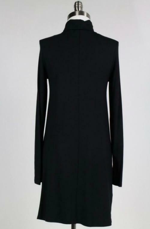 Long Sleeve Black Turtleneck Shift Dress