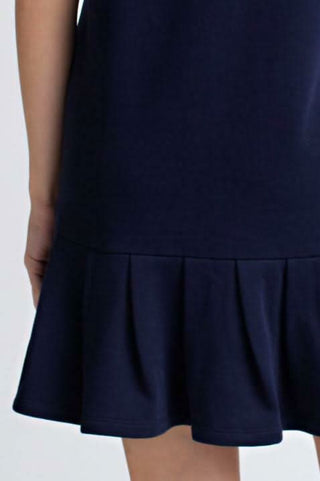 drop waist navy mini dress for women