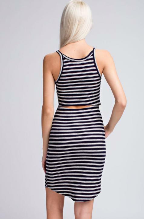 Navy Striped Tank Dress