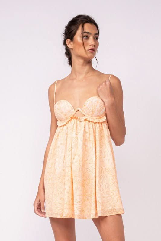 orange babydoll dress Orange Floral Babydoll Dress