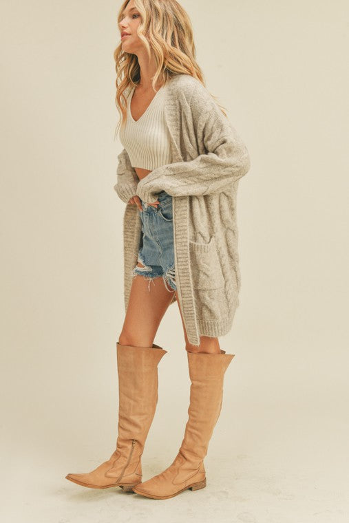 Oversized Open Front Cardigan 