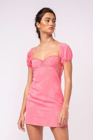 Puff Sleeve Bustier Mini Dress side angle view
