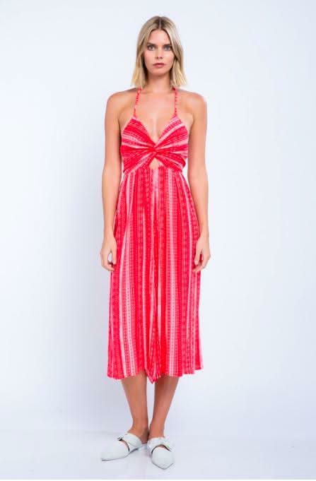 Mia Red Boho Print Cutout Culotte Jumpsuit a cute boho jumpsuit