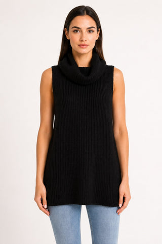 Lush Traveler Sleeveless Cowl Neck Tunic - Front View