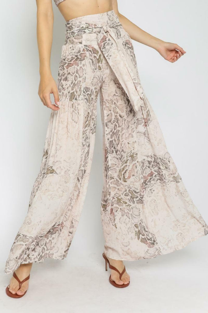 Snake Print Two-Piece Jumpsuit Set