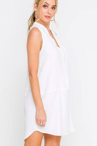 Lush Emma White Sleeveless Shift Dress - Side View 