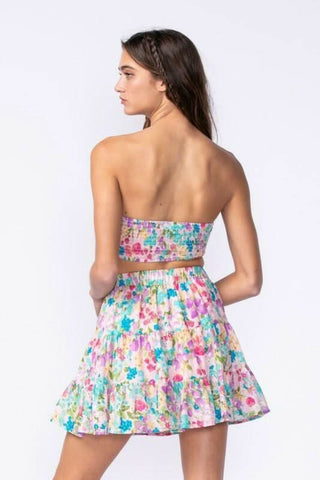 Rebecca Lavender Floral Two Piece Set back view | Boho Pink