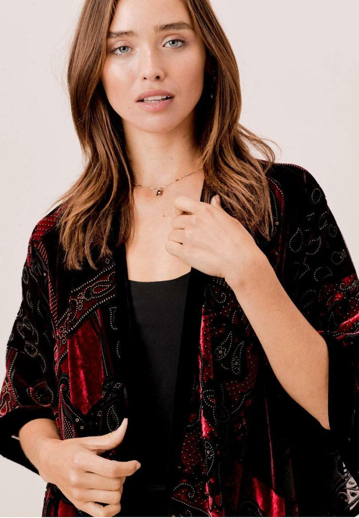 Velvet Kimono Cardigan