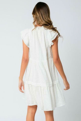 Babydoll Dresses - Dionne White Graduation Dress - Back View