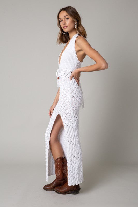 White Crochet Maxi Dress