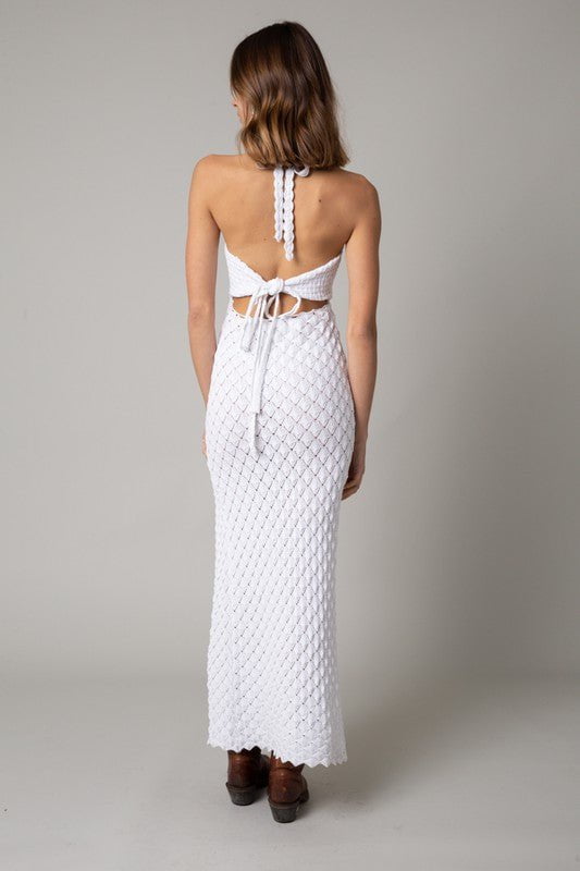 White Crochet Maxi Dress