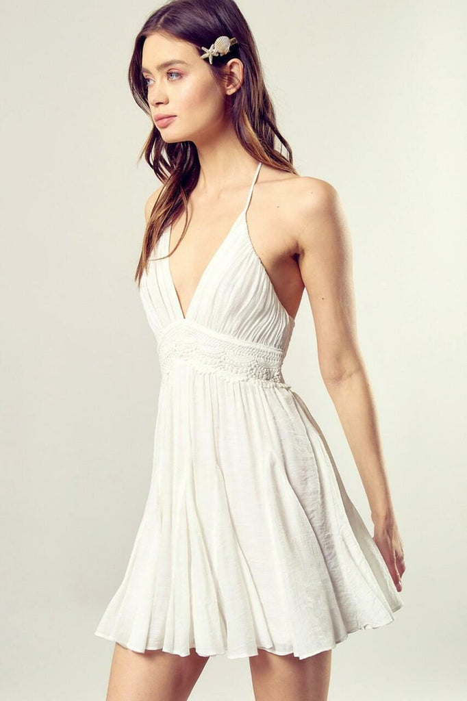 White Halter Dress