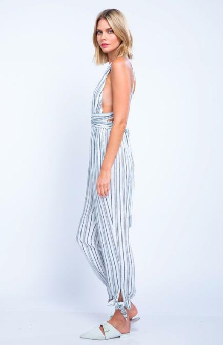 White Stripe Jumpsuit